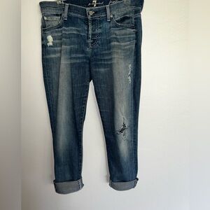 Women's boyfriend  Blue Distressed Jeans